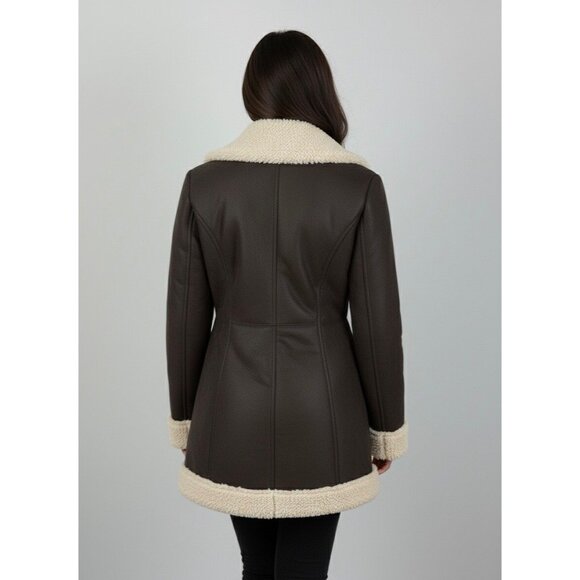 Vintage Vakko Penny Lane Faux Suede Shearling Coat 70s Boho Afghan Y2K Noughties - Picture 10 of 16